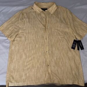 Liverpool Short-Sleeve Button-Down Shirt in Light Tan